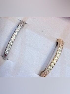 C -Sparkling Pavé 2 rings in Silver and Gold tone ajustable